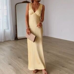 NWT Abercrombie & Fitch Plunge Cowl Back Maxi Dress